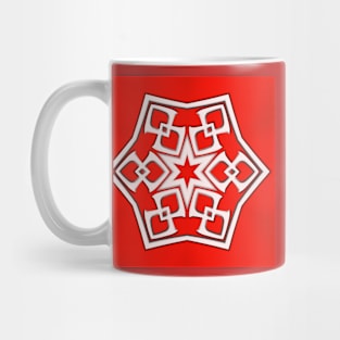 Bright Red Kaleidoscope Pattern (Seamless) 16 Mug